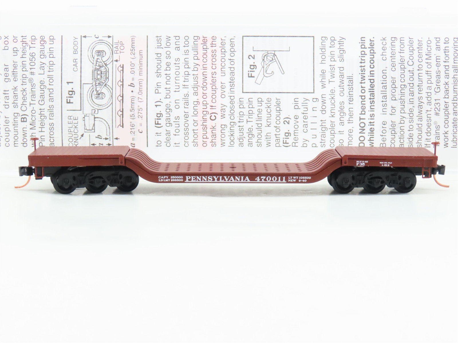 N Micro-Trains MTL 109010 PRR Pennsylvania Depressed Center Flat Car #470011