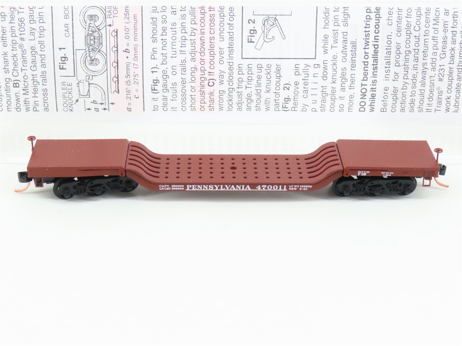 N Micro-Trains MTL 109010 PRR Pennsylvania Depressed Center Flat Car #470011
