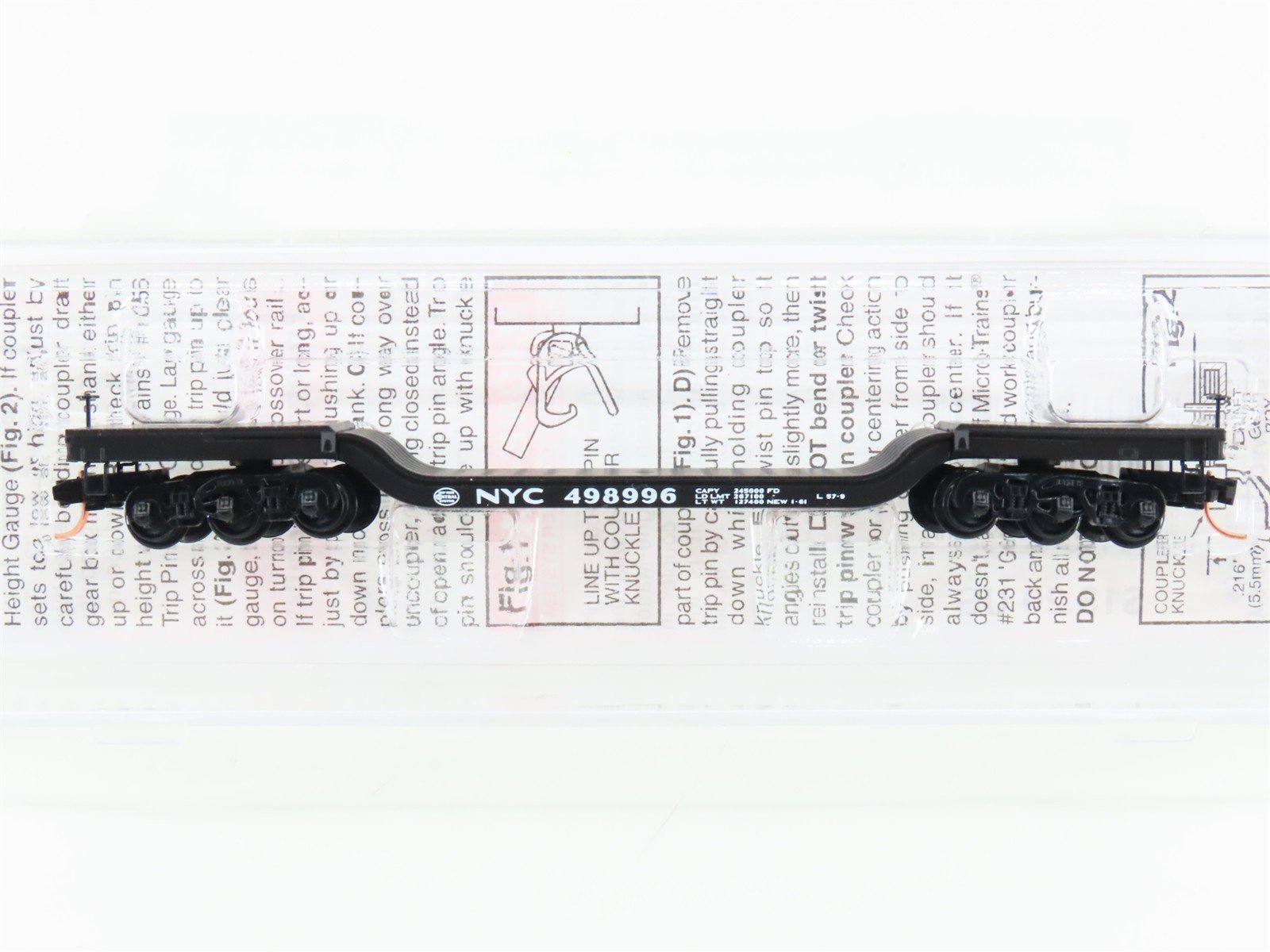 N Micro-Trains MTL 109020 NYC New York Central Depressed Center Flat Car #498996