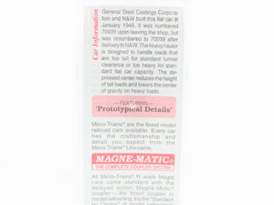 N Micro-Trains MTL 109030 N&W Norfolk & Western Depressed Center Flat Car #70099