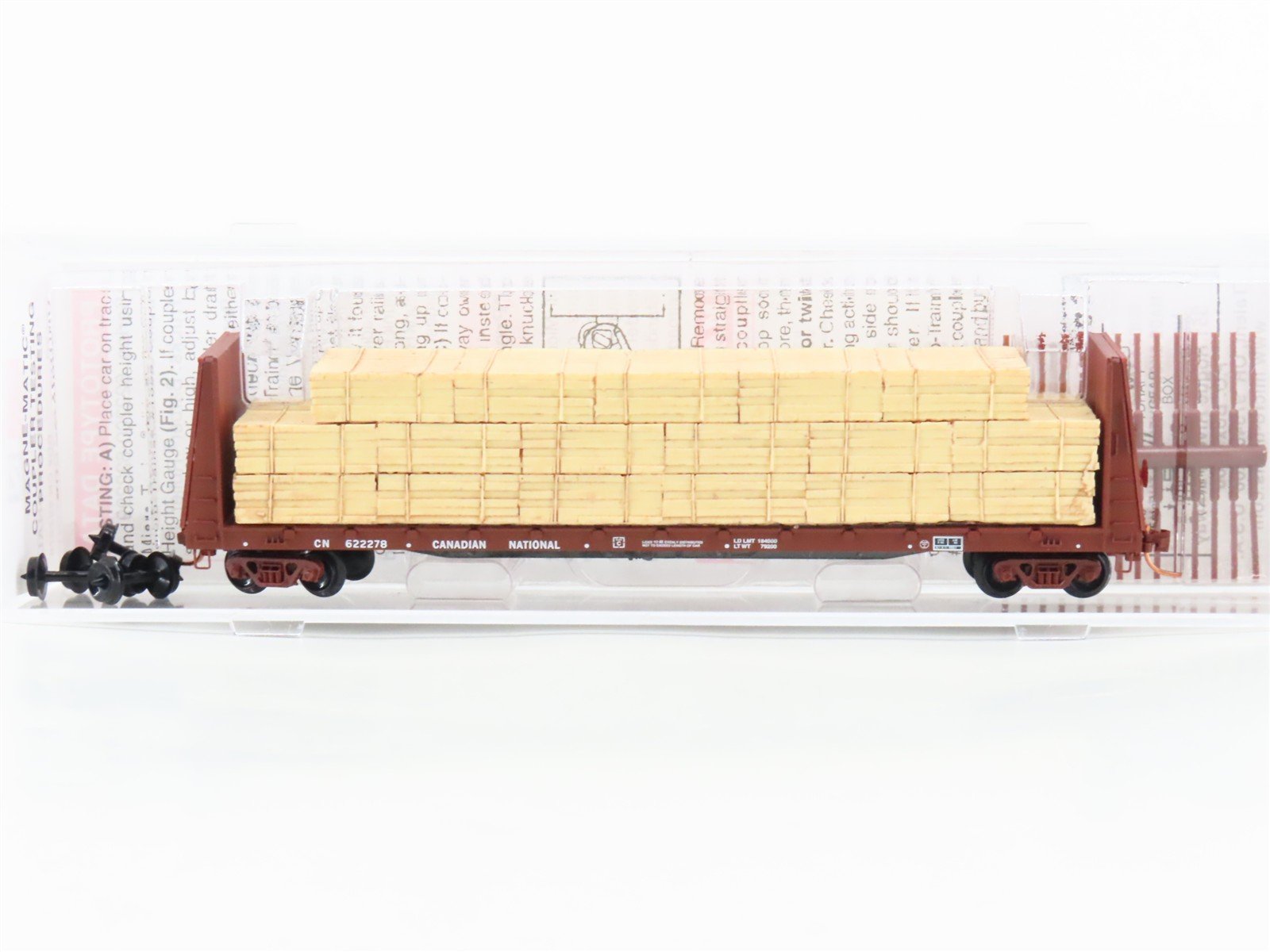 N Micro-Trains MTL 54140 CN Canadian National 61' 8" Flat Car #622278 w/ Load