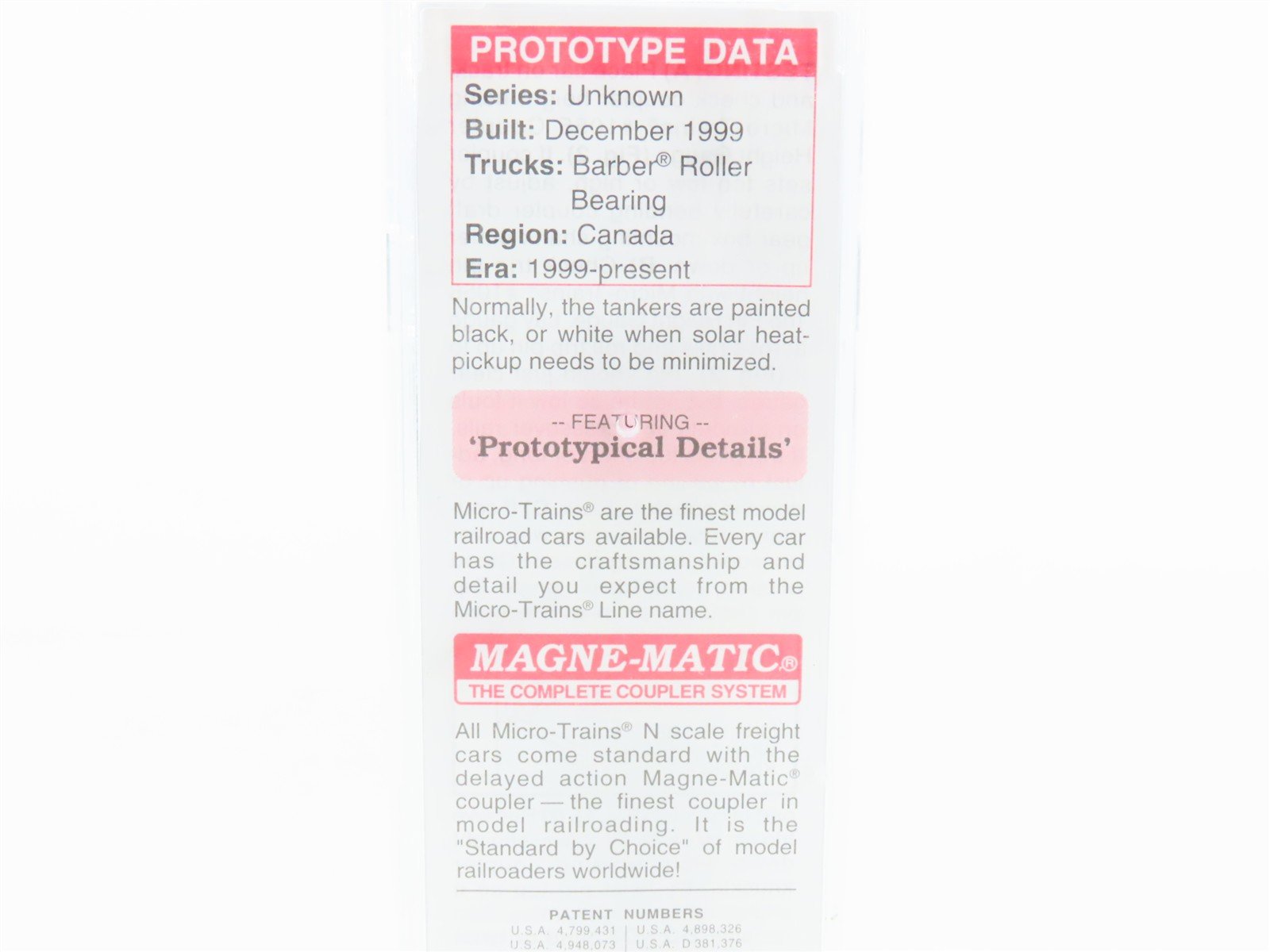 N Scale Micro-Trains MTL 110070 PROX Procor 56' General Service Tank Car #75219