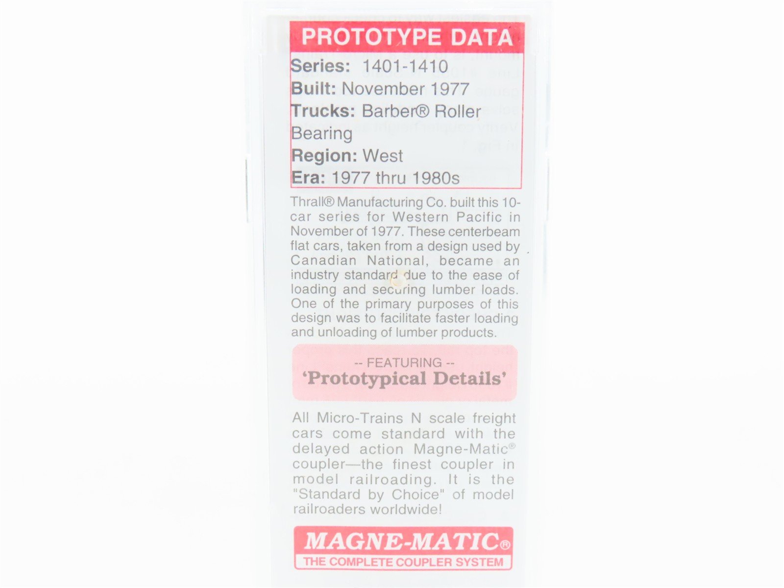 N Scale Micro-Trains MTL 05300061 WP Western Pacific 60' 8