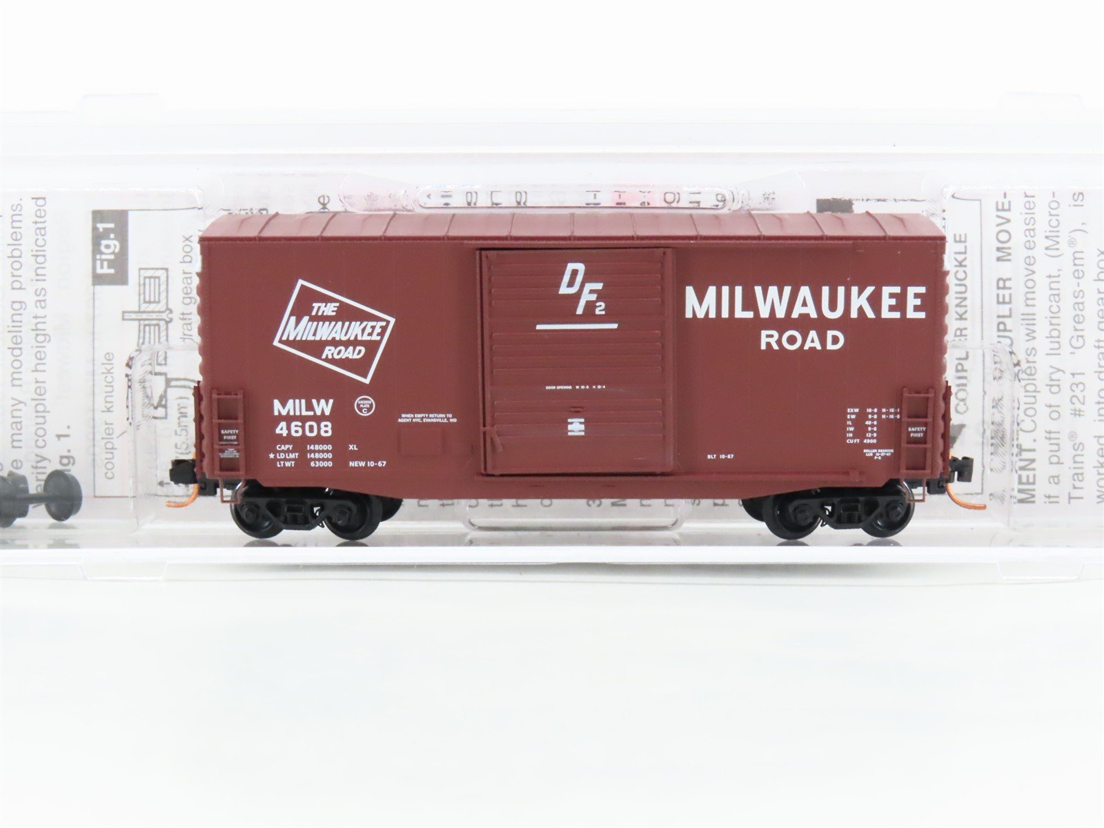 N Scale Micro-Trains MTL 10100020 MILW Milwaukee Road 40' Box Car #4608