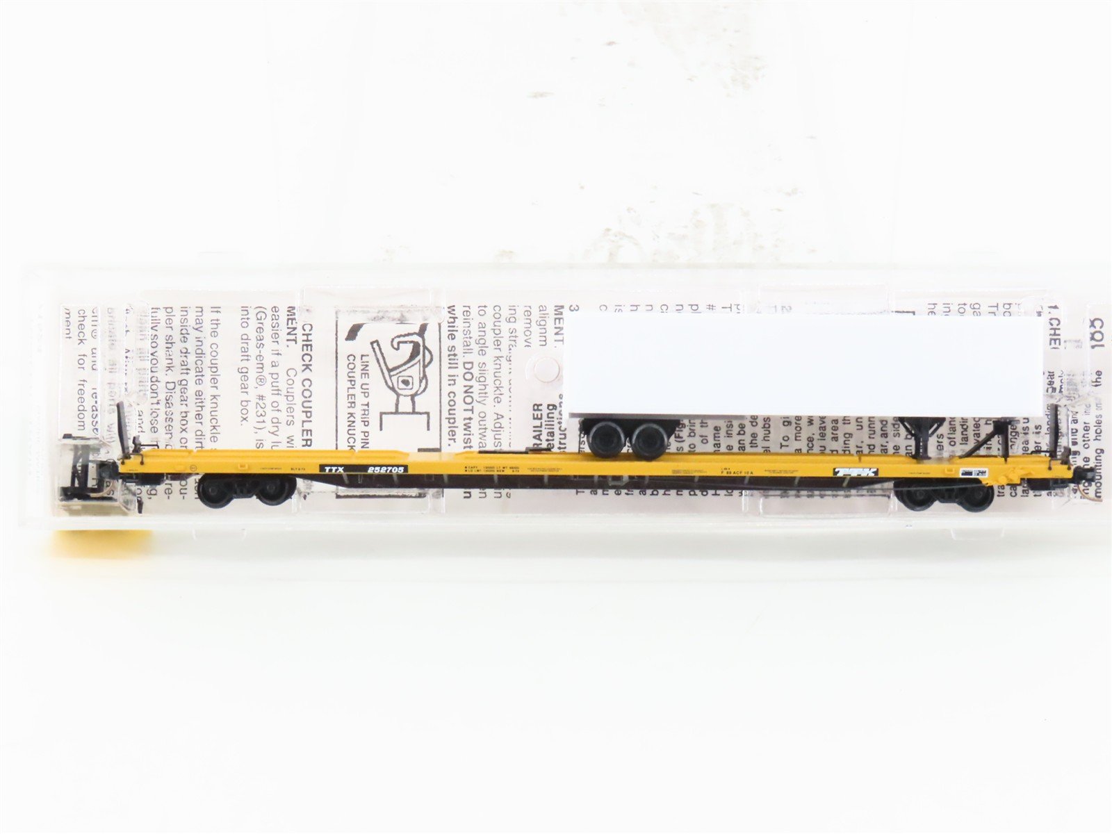 N Micro-Trains MTL 71524 TTX Trailer Train TOFC Flat Car #252705 w/ Trailer