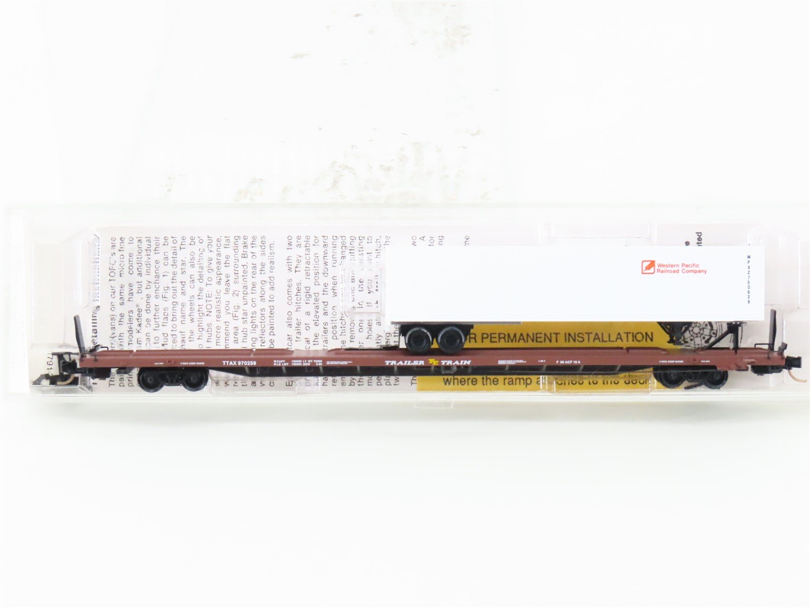 N Micro-Trains MTL 71015 TTAX Trailer Train TOFC Flat Car #970259 w/ WP Trailer