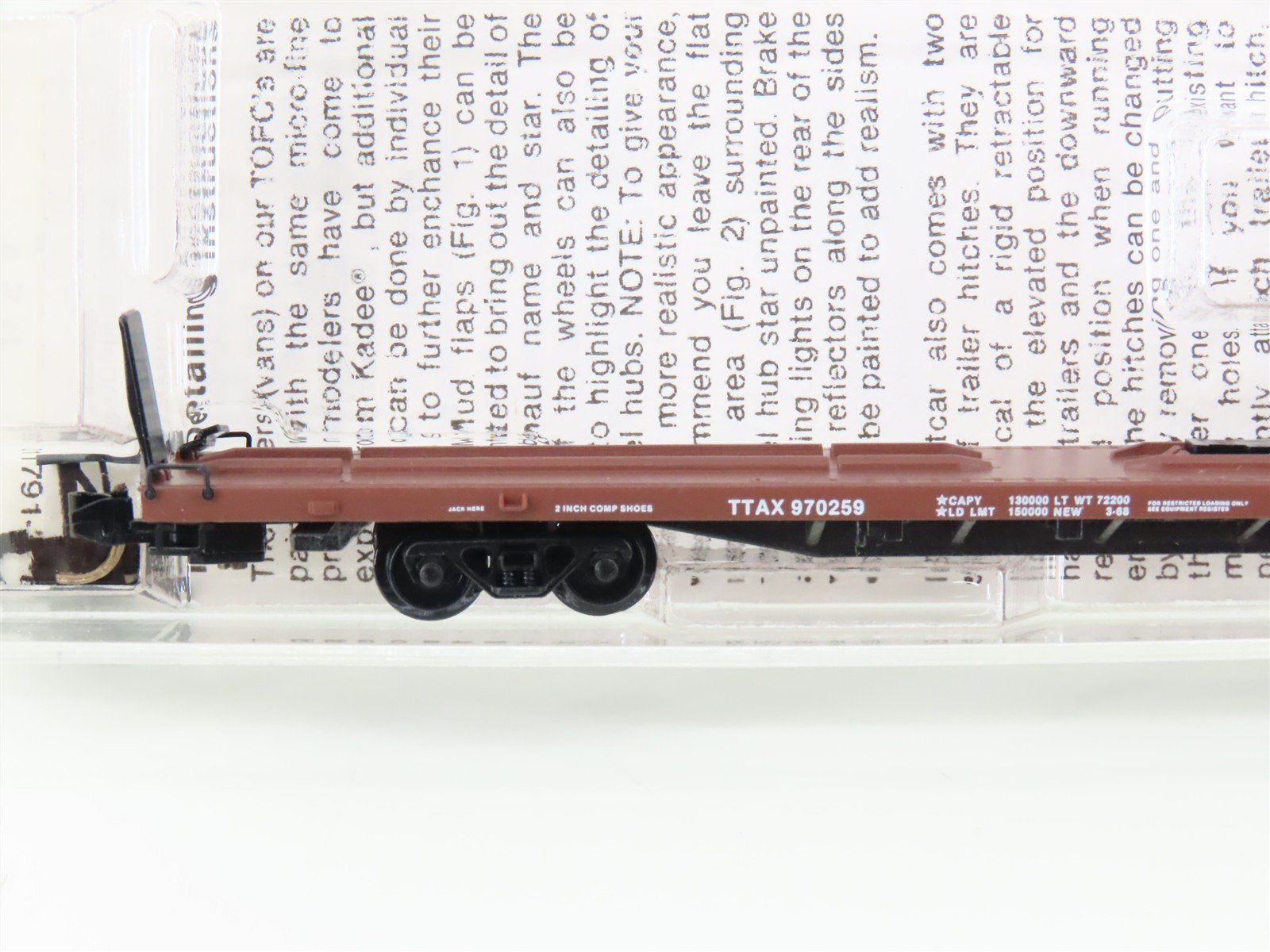 N Micro-Trains MTL 71015 TTAX Trailer Train TOFC Flat Car #970259 w/ WP Trailer