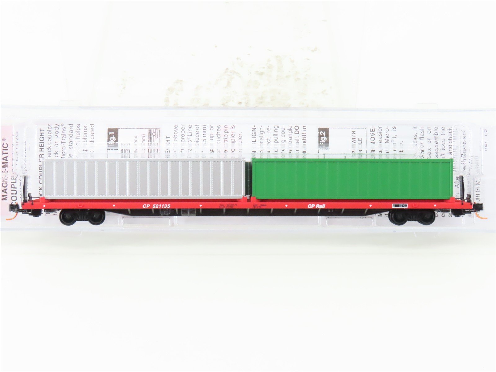 N Micro-Trains MTL 07200230 CP Rail 89' 4" COFC Flat Car #521135 w/ Containers