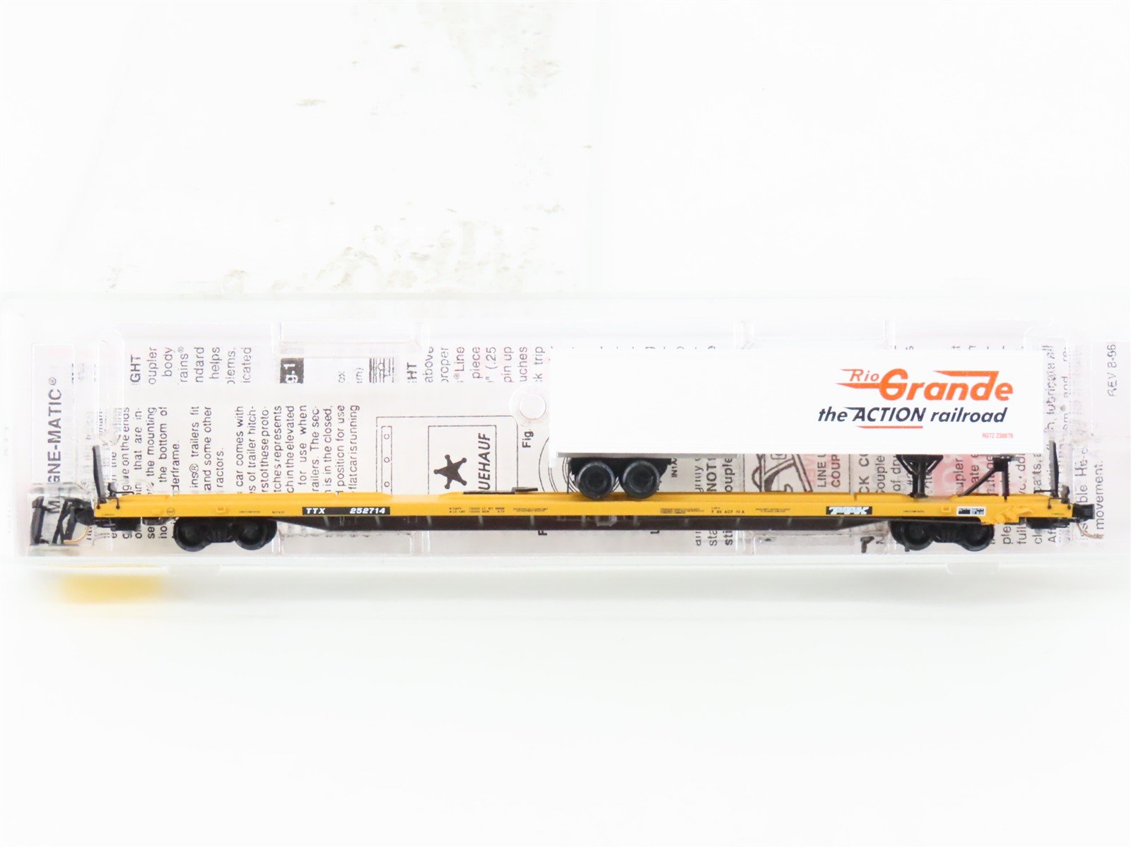 N Micro-Trains MTL 71524-1 TTX Trailer Train TOFC Flat Car #252714 w/ Trailer