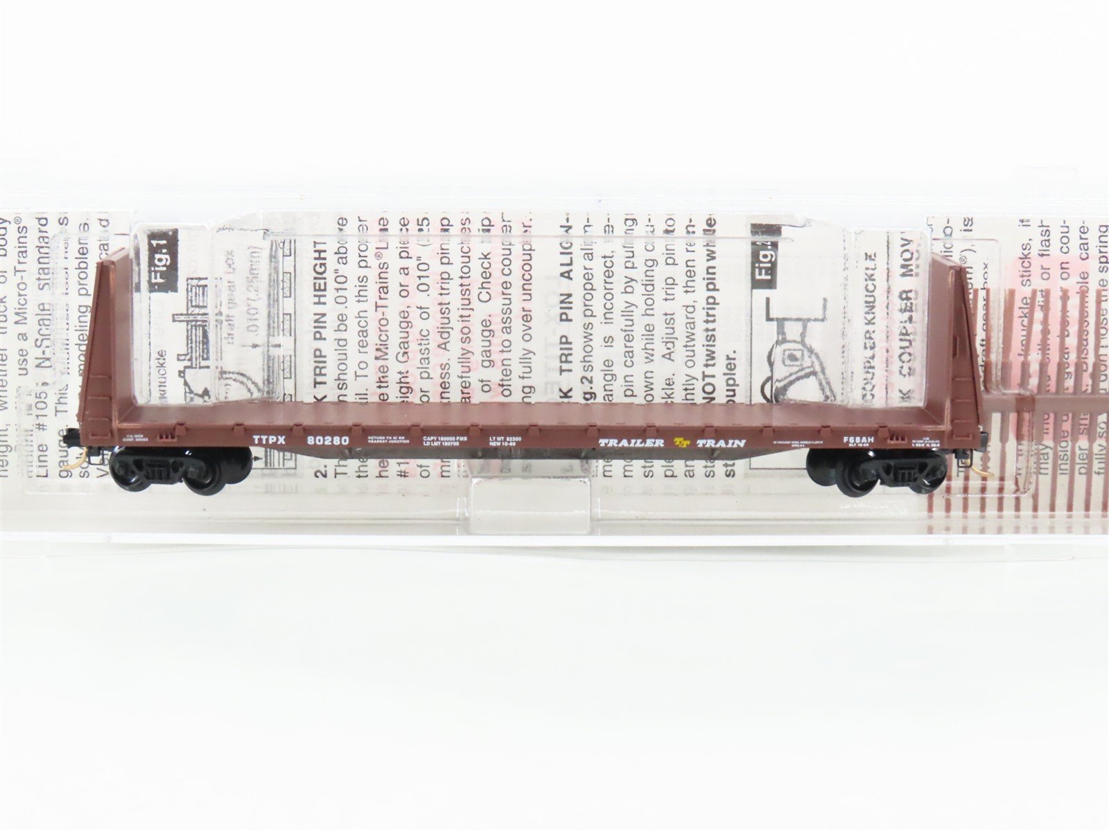 N Micro-Trains MTL 54040 TTPX Trailer Train 61' 8" Bulkhead Flat Car #80280