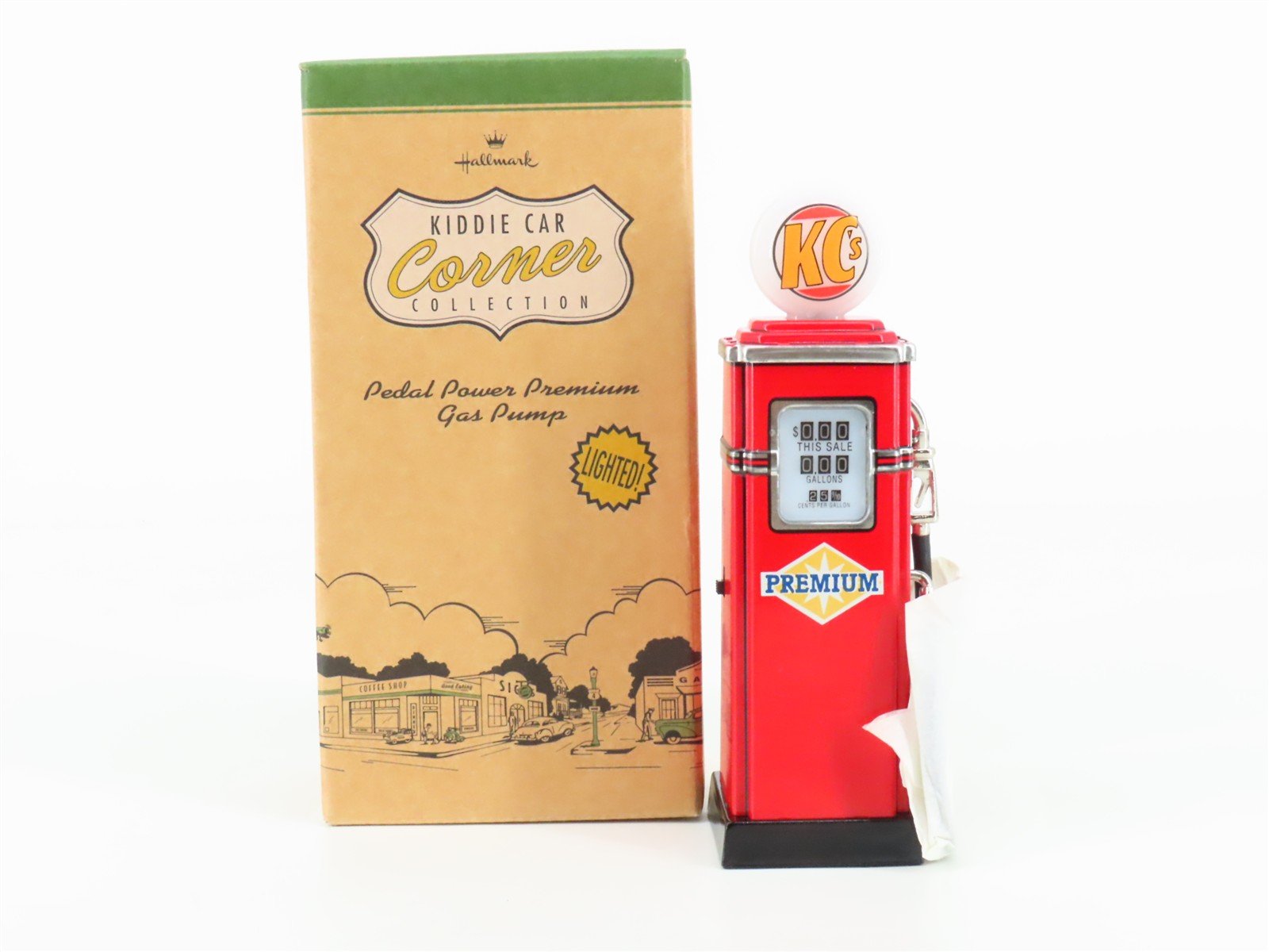 Hallmark Kiddie Car Corner Pedal Power KC's Premium Gas Pump - Lighted