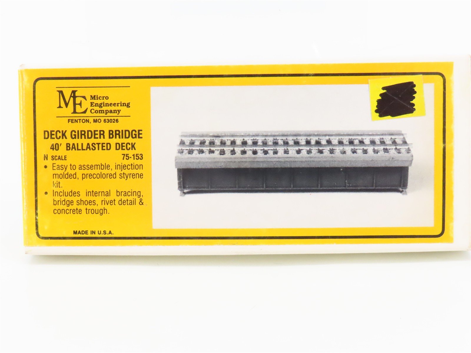 N 1/160 Scale Micro Engineering Kit 75-153 40' Ballasted Deck Girder Bridge