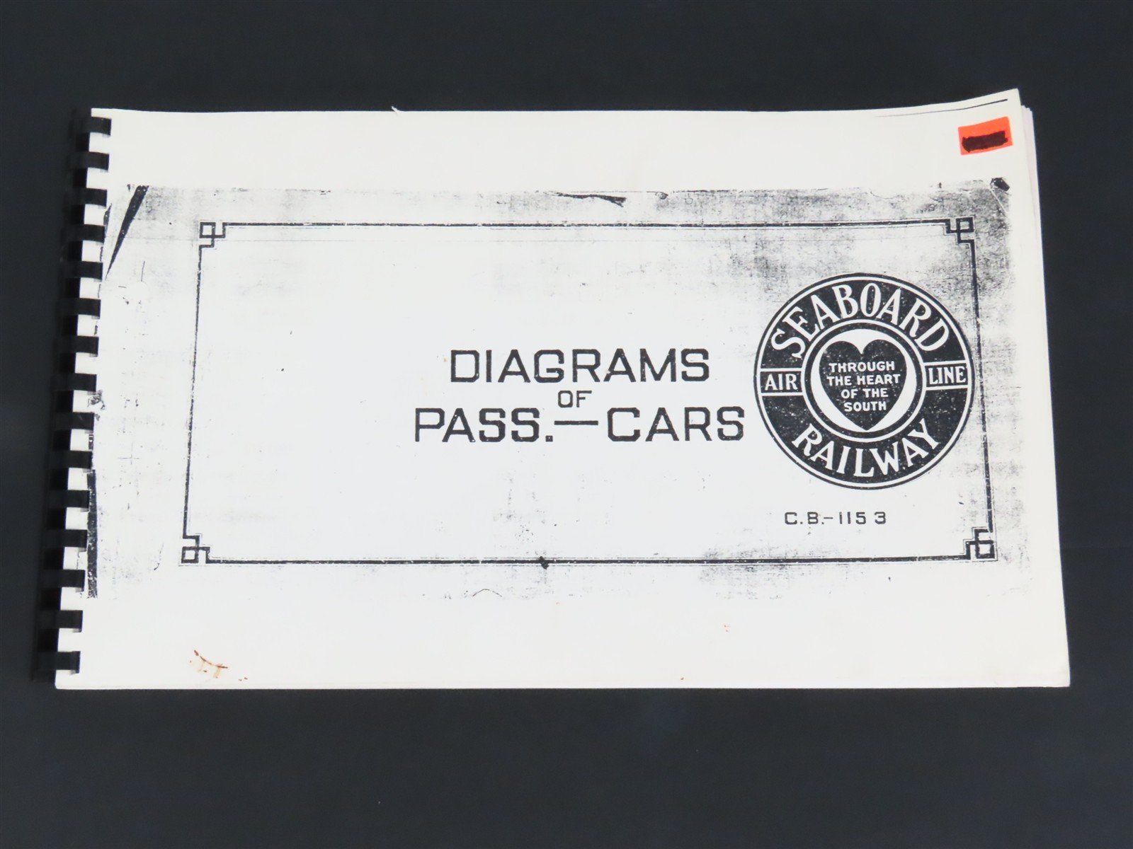 Seaboard Air Line Railway Diagrams of Passenger Cars - Spiral Bound Photocopies