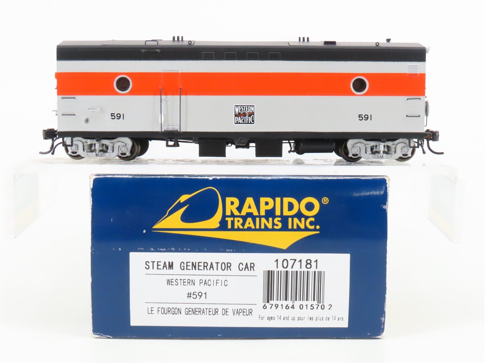 HO Scale Rapido 107181 WP Western Pacific Steam Generator Car #591