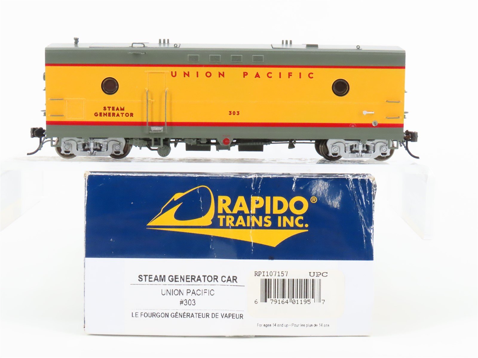 HO Scale Rapido 107157 UP Union Pacific Steam Generator Car #303