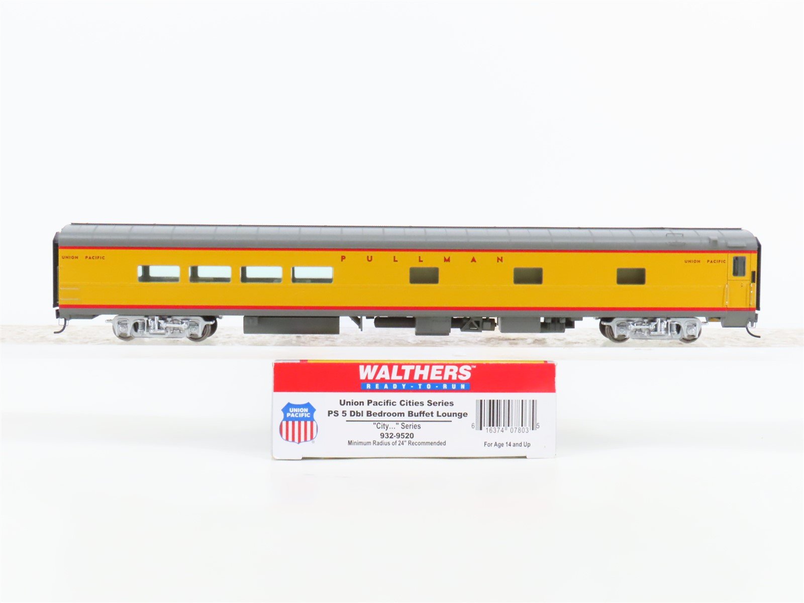 HO Walthers 932-9520 UP Union Pacific Pullman Bedroom Buffet Lounge Passenger
