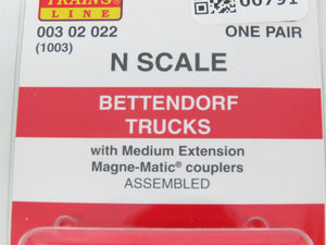 N Micro-Trains MTL 00302022 (1003) Bettendorf Trucks w/ Couplers - 1 Pair