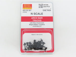 N Micro-Trains MTL 00302001 (1010) Arch Bar Trucks w/ Couplers - 1 Pair