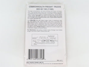 N Micro-Trains MTL 00302132 (1182) Commonwealth 6-Wheel Trucks/Couplers - 1 Pair