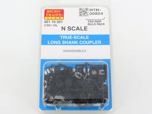 N Micro-Trains MTL 00110301 (1301-10) True-Scale Long Shank Coupler - 10 Pair