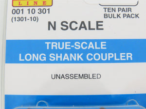 N Micro-Trains MTL 00110301 (1301-10) True-Scale Long Shank Coupler - 10 Pair