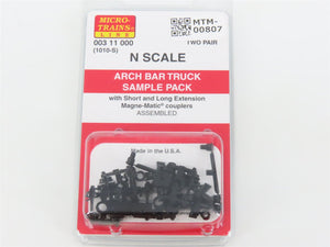N Micro-Trains MTL 00311000 (1010-S) Arch Bar Trucks w/Couplers Sampler - 2 Pair
