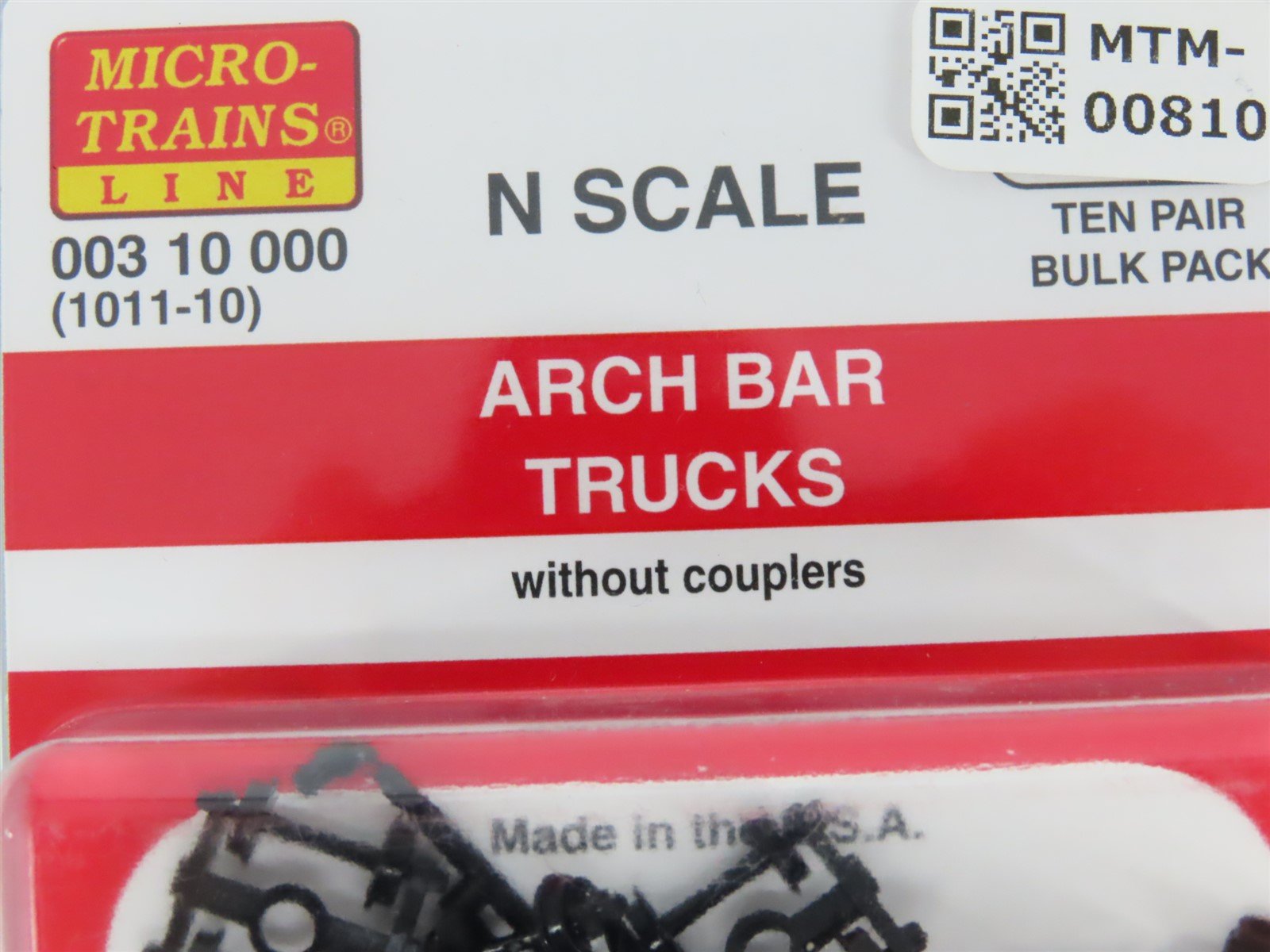 N Scale Micro-Trains MTL 00310000 (1011-10) Arch Bar Trucks - 10 Pair