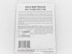 N Scale Micro-Trains MTL 00310000 (1011-10) Arch Bar Trucks - 10 Pair