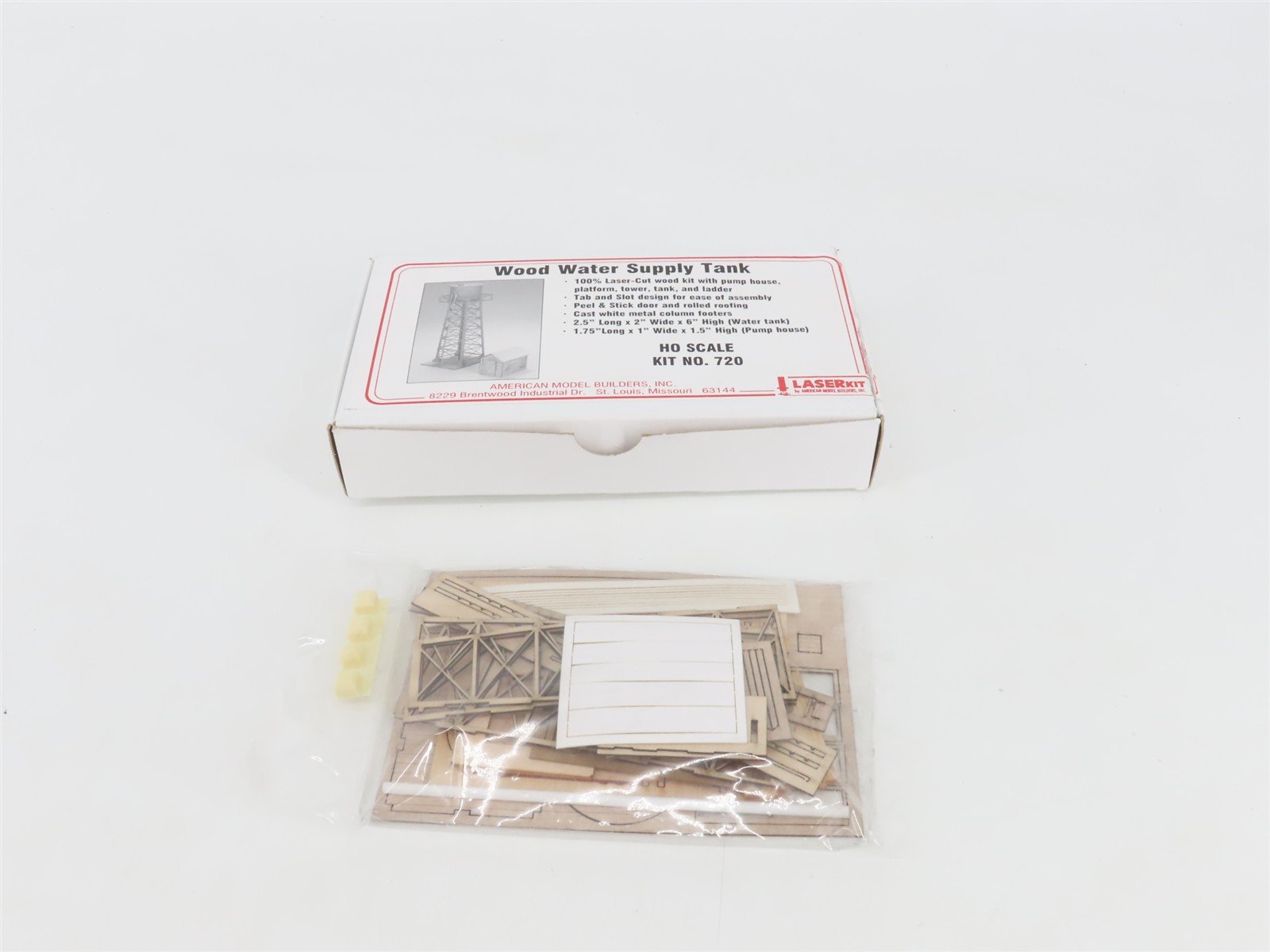 HO 1/87 Scale American Model Builders LaserKit 720 Wood Water Supply Tank