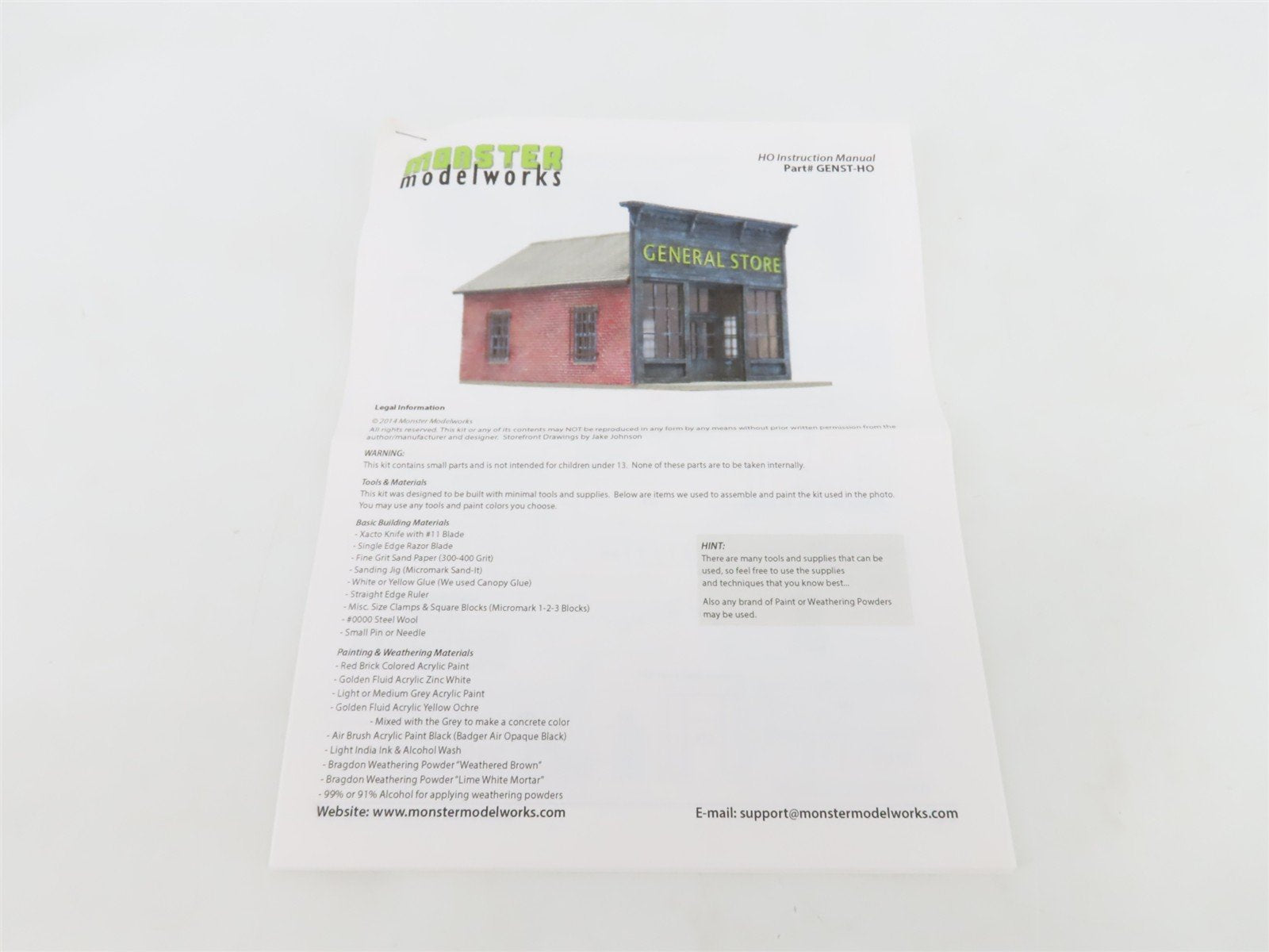 HO 1/87 Scale Monster Model Works Kit GENST-HO General Store