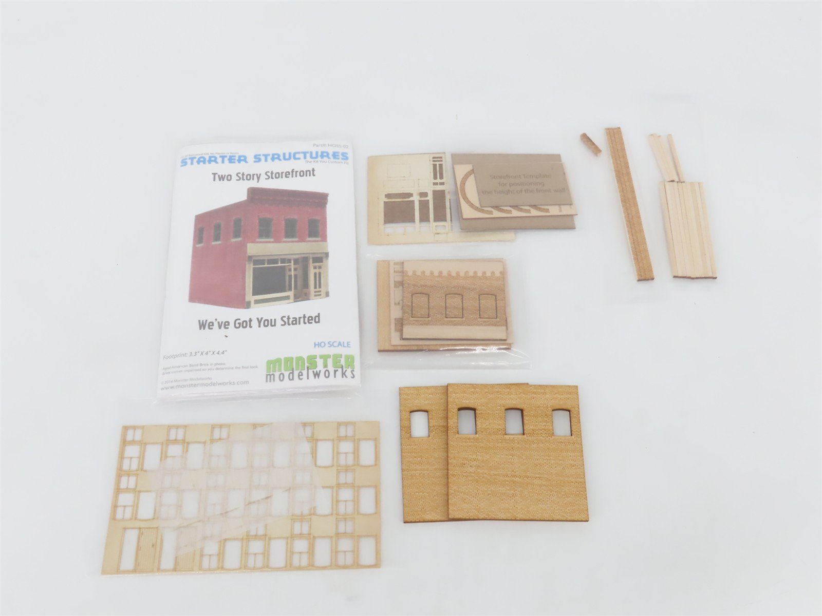 HO Monster Model Works Starter Structures Kit HOSS-02 Two Story Storefront