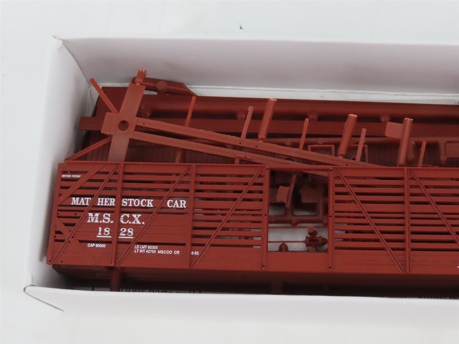 HO Scale Life Like Proto 2000 Kit MSCX Mather 40' Single Deck Stock Car #1828