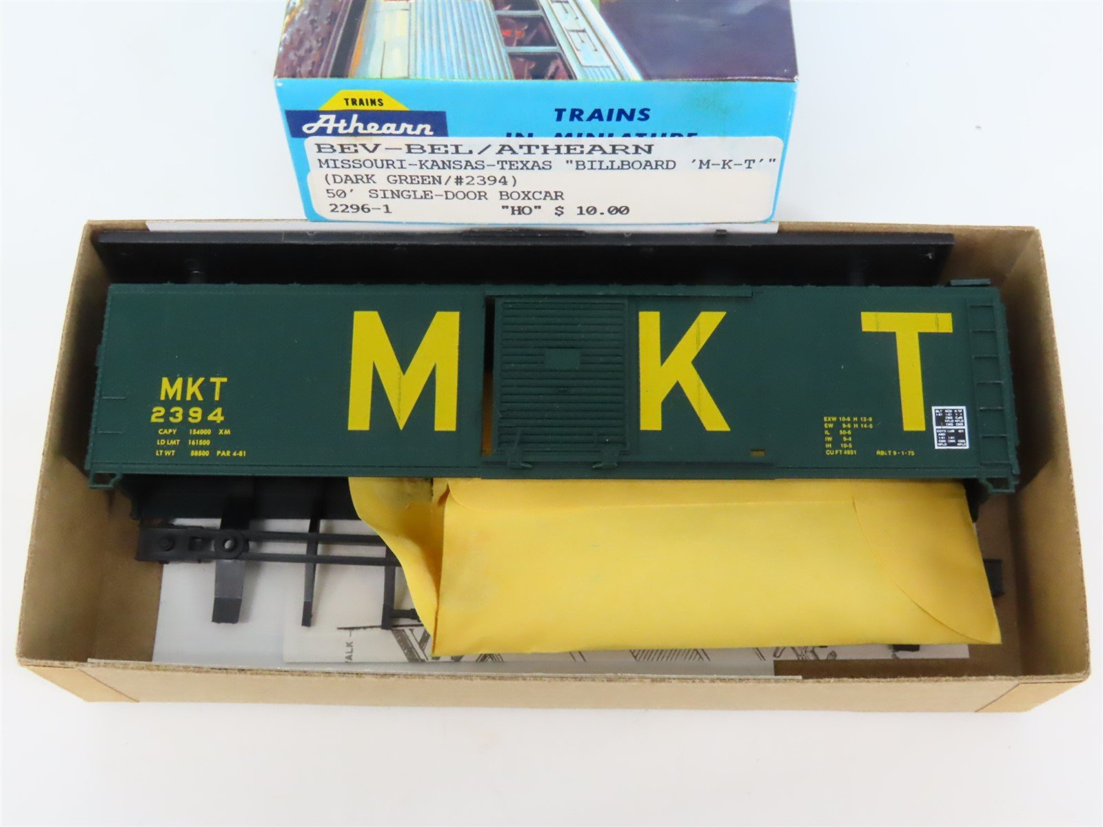 HO Scale Athearn Bev-Bel Kit #2296-1 MKT Missouri Kansas Texas 50' Box Car #2394