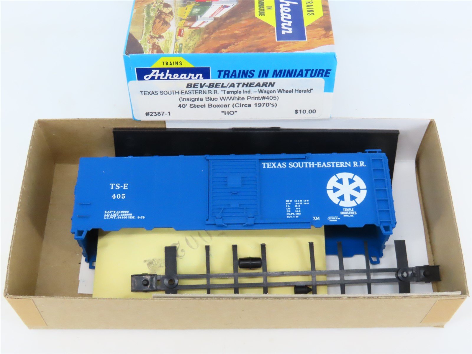 HO Scale Athearn Bev-Bel Kit #2387-1 TS-E Texas South-Eastern 40' Box Car #405