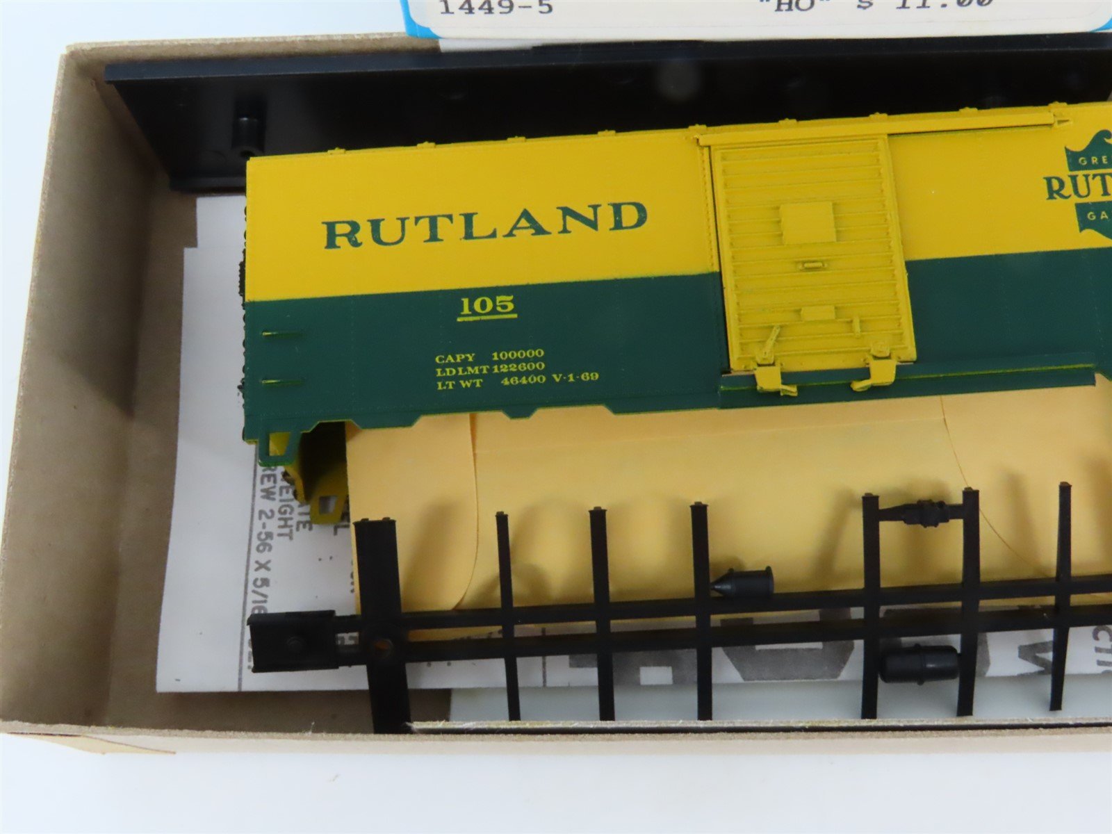 HO Athearn Bev-Bel Kit #1449-5 RUT Rutland Green Mountain Gateway Box Car #405