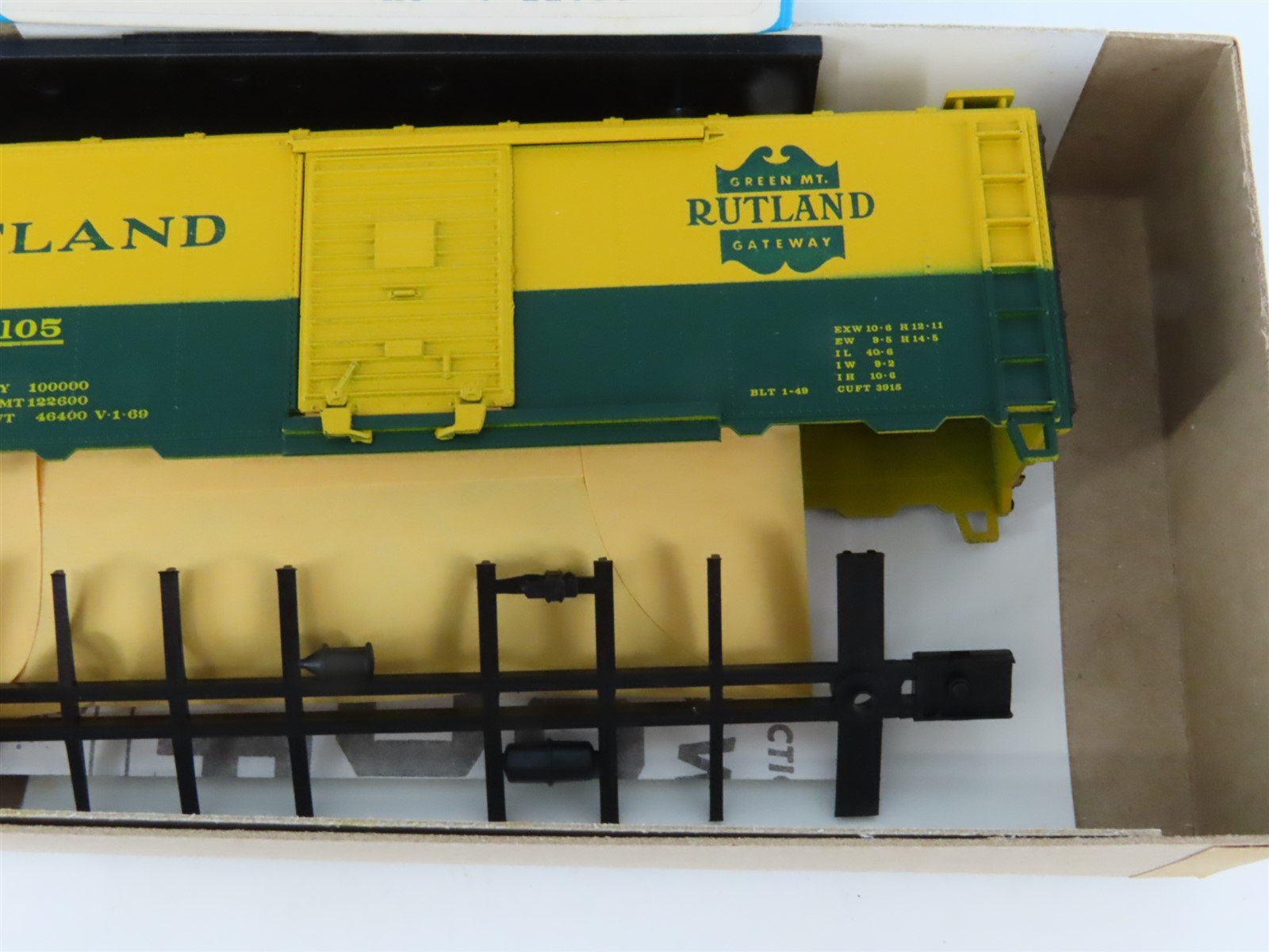 HO Athearn Bev-Bel Kit #1449-5 RUT Rutland Green Mountain Gateway Box Car #405
