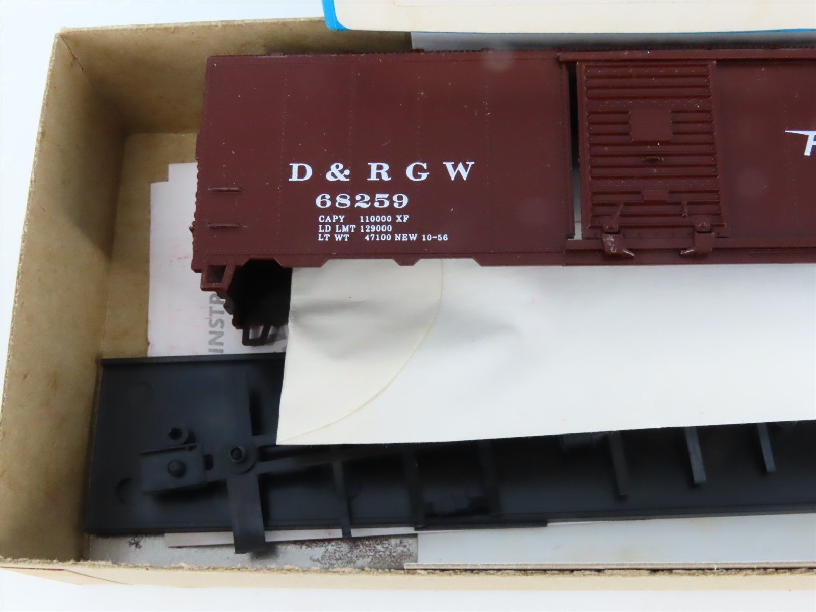 HO Scale Athearn Bev-Bel Kit #1133-1 D&RGW Rio Grande 40' Box Car #68259