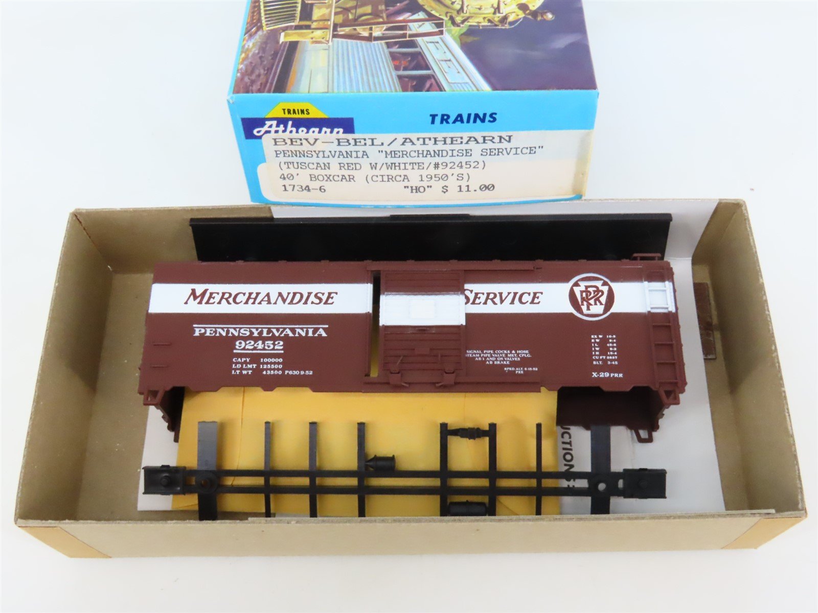 HO Athearn Bev-Bel Kit #1734-6 PRR Pennsylvania Merchandise 40' Box Car #92452