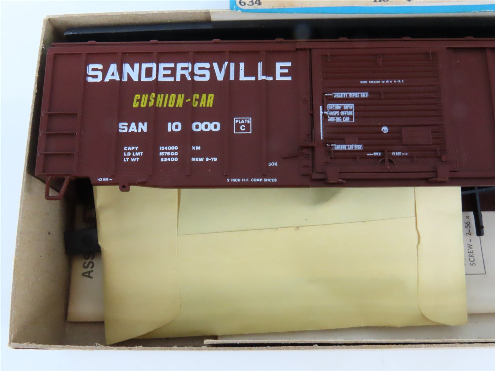HO Scale Athearn Bev-Bel Kit #634 SAN Sandersville Railroad 50' Box Car #10000