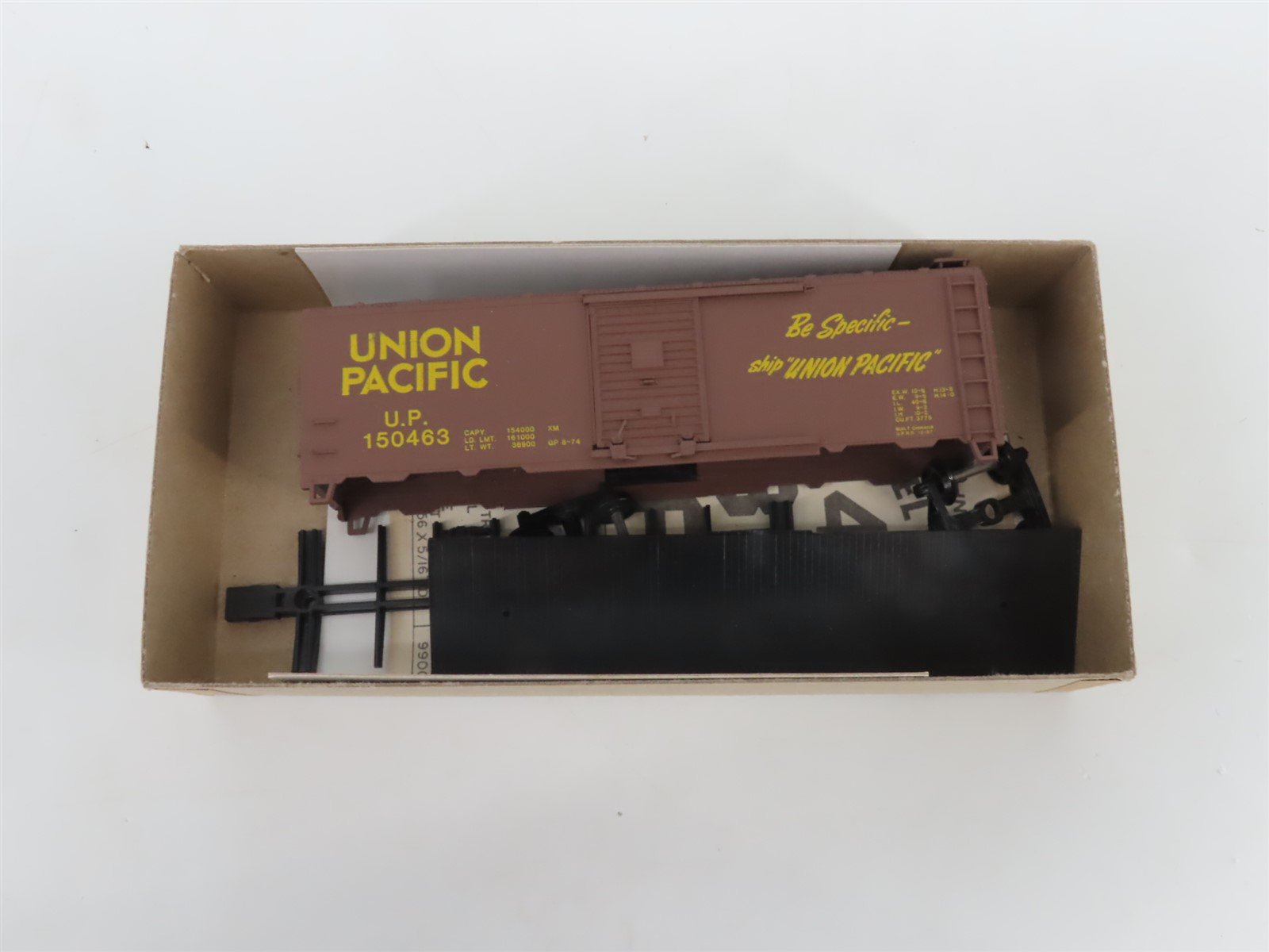 HO Scale Athearn Bev-Bel Kit #673-2 UP Union Pacific 40' Box Car #150463