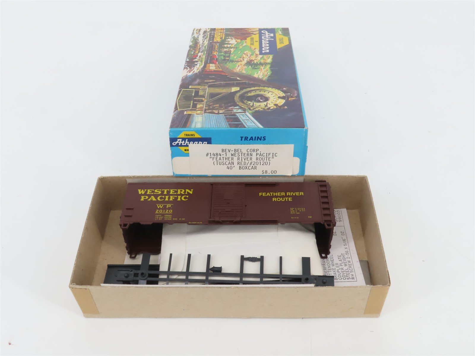 HO Athearn Bev-Bel Kit #1484-1 WP Western Pacific Feather Route Box Car #20120