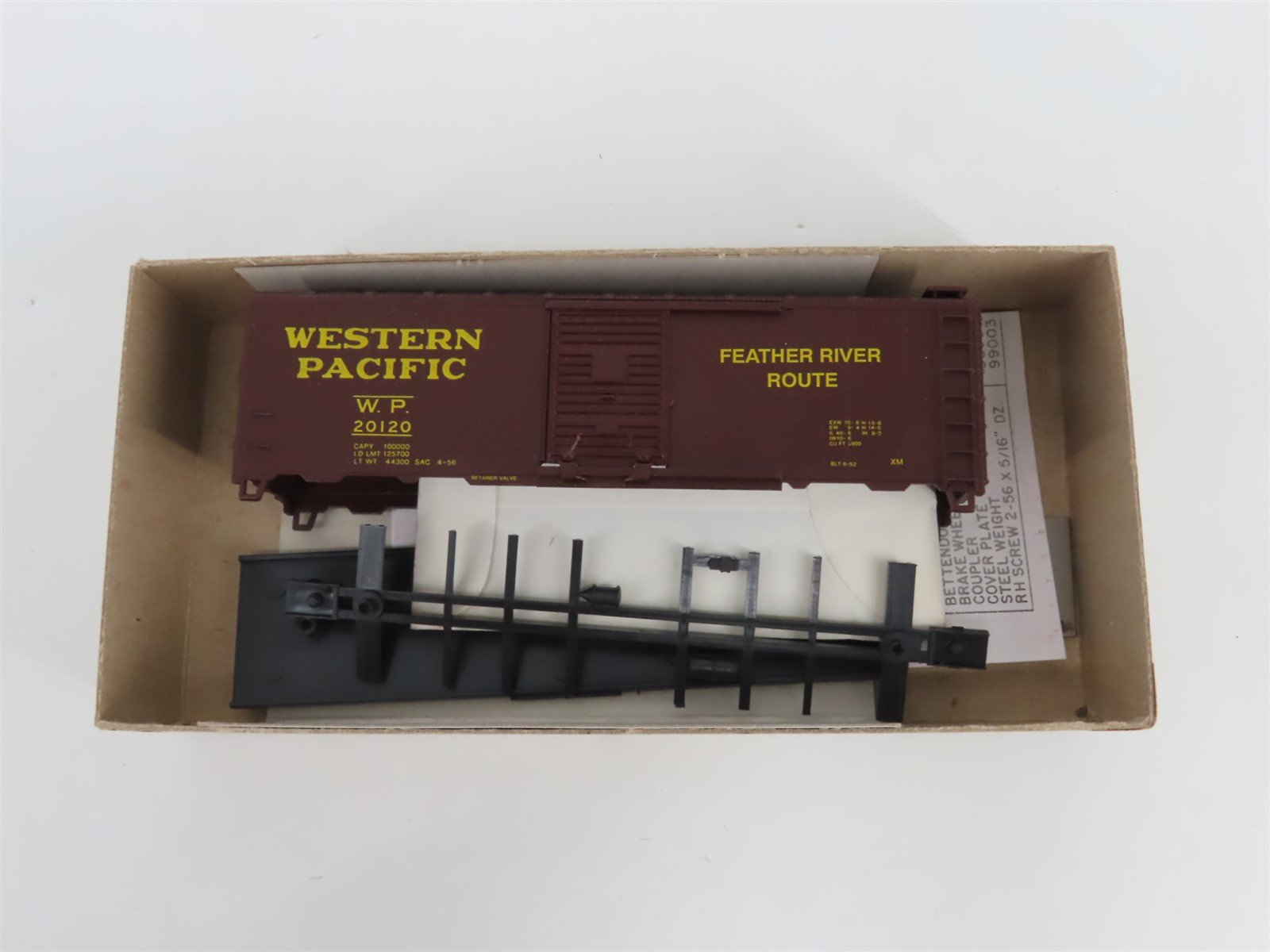 HO Athearn Bev-Bel Kit #1484-1 WP Western Pacific Feather Route Box Car #20120