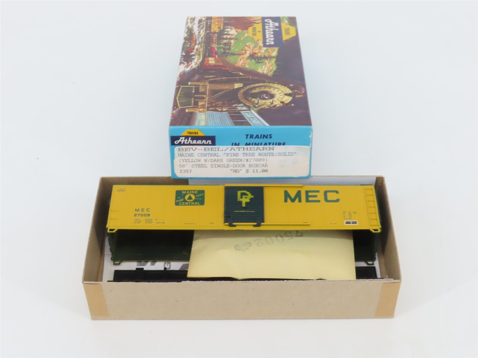 HO Athearn Bev-Bel Kit #2357 MEC Maine Central 50' Single Door Box Car #27009