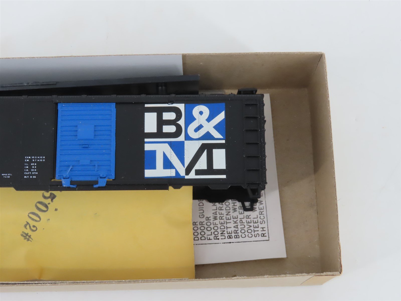 HO Scale Athearn Bev-Bel Kit #1002-2 BM Boston & Maine 40' Box Car #74774