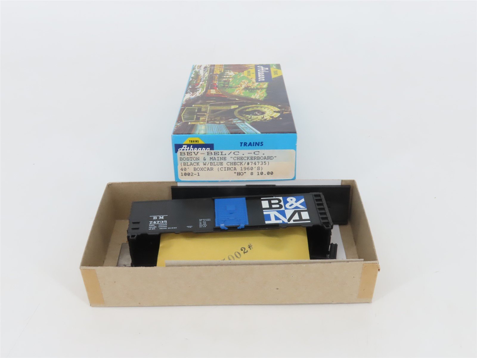 HO Scale Athearn Bev-Bel Kit #1002-1 BM Boston & Maine 40' Box Car #74735