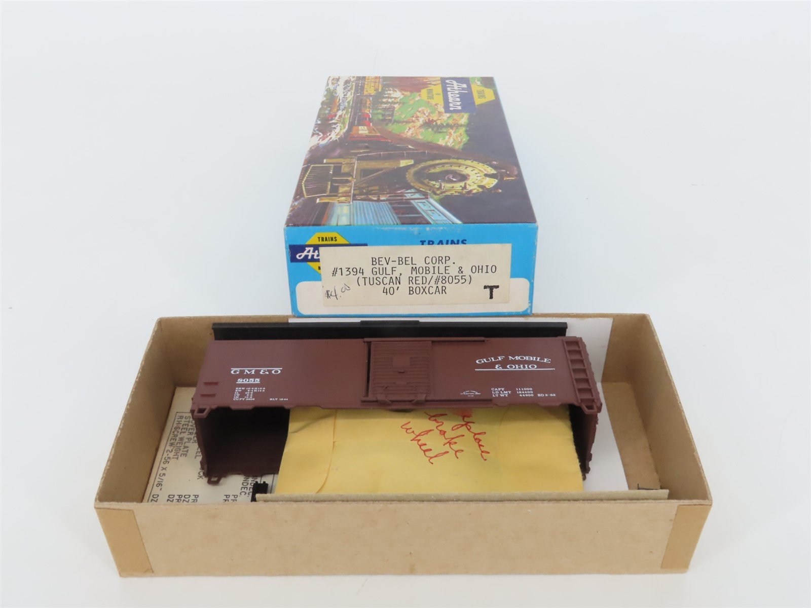 HO Scale Athearn Bev-Bel Kit #1394 GM&O Gulf Mobile & Ohio 40' Box Car #8055