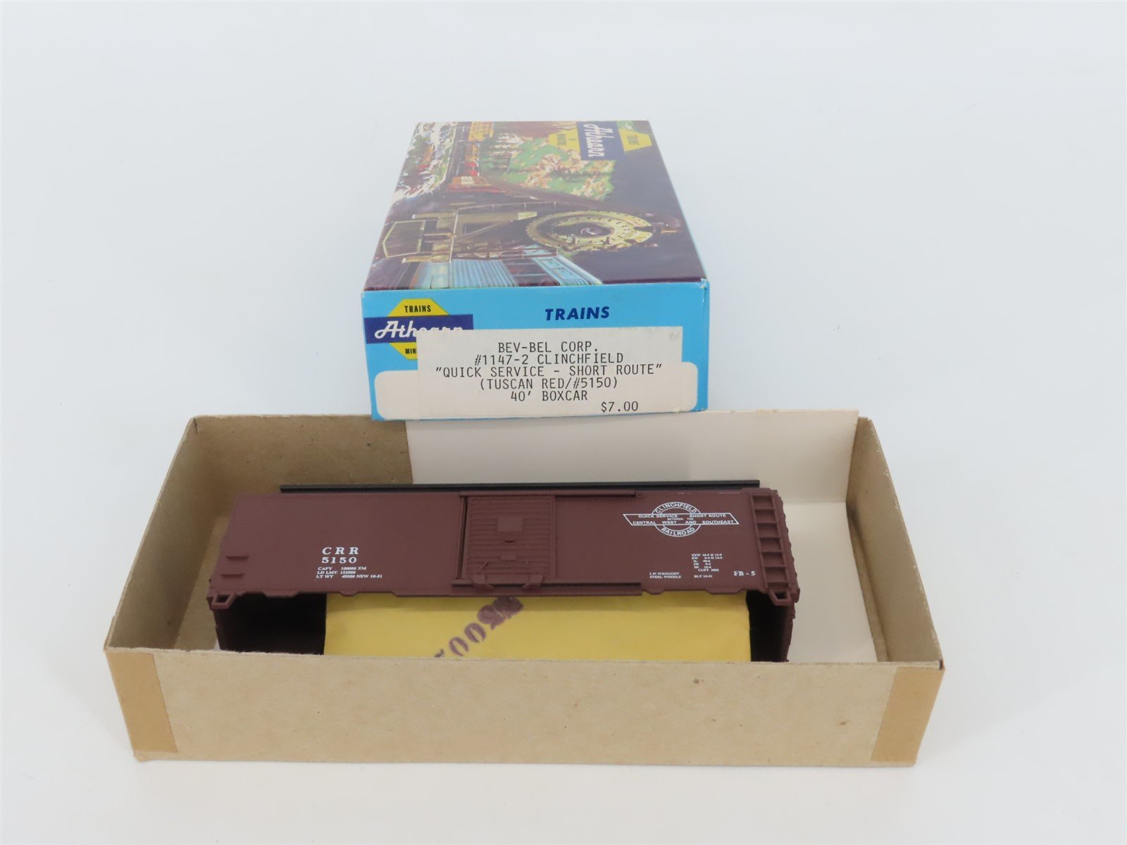 HO Scale Athearn Bev-Bel Kit #1147-2 CRR Clinchfield Railroad 40' Box Car #5150