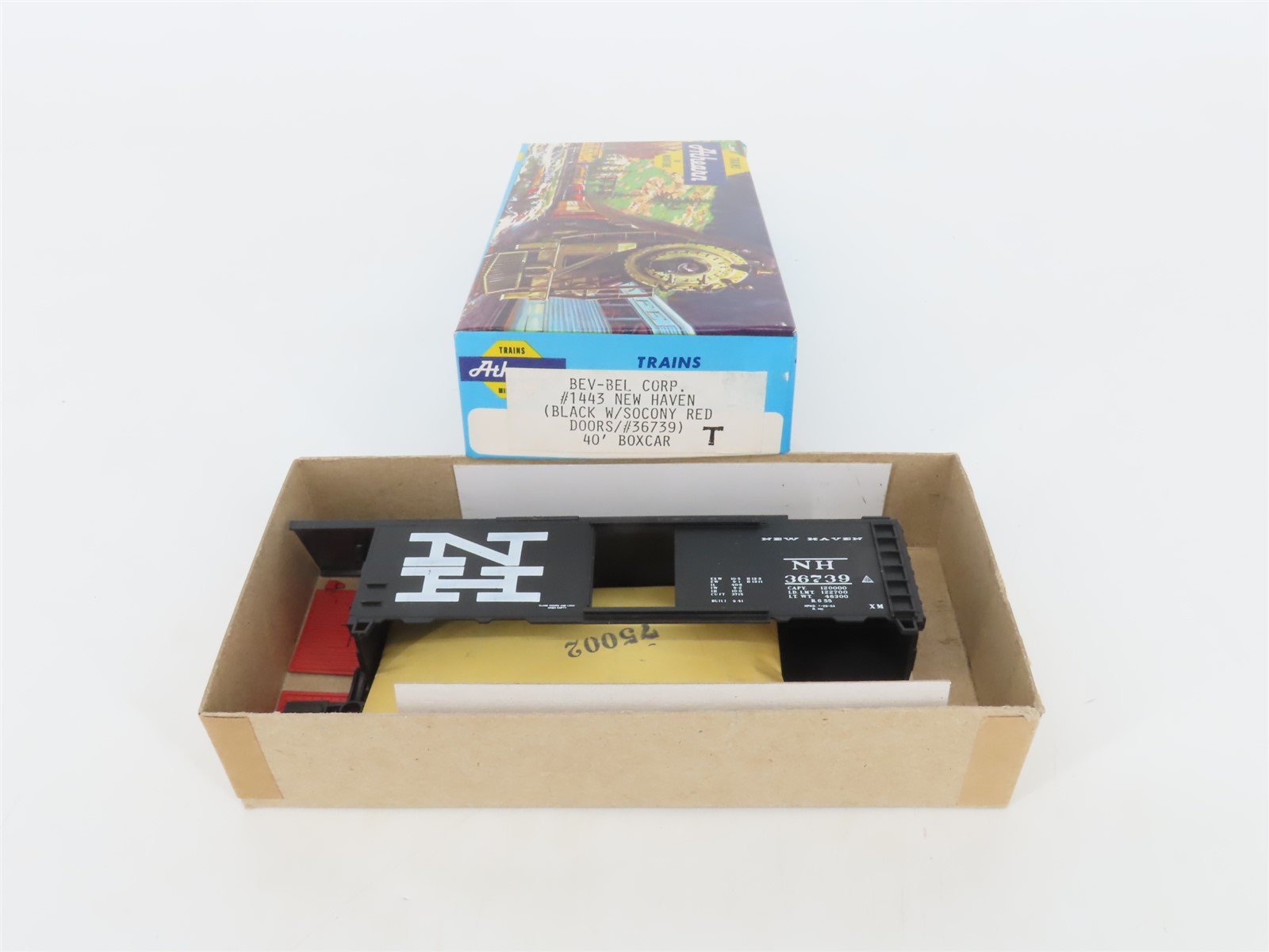 HO Scale Athearn Bev-Bel Kit #1443 NH New Haven Railroad 40' Box Car #36739