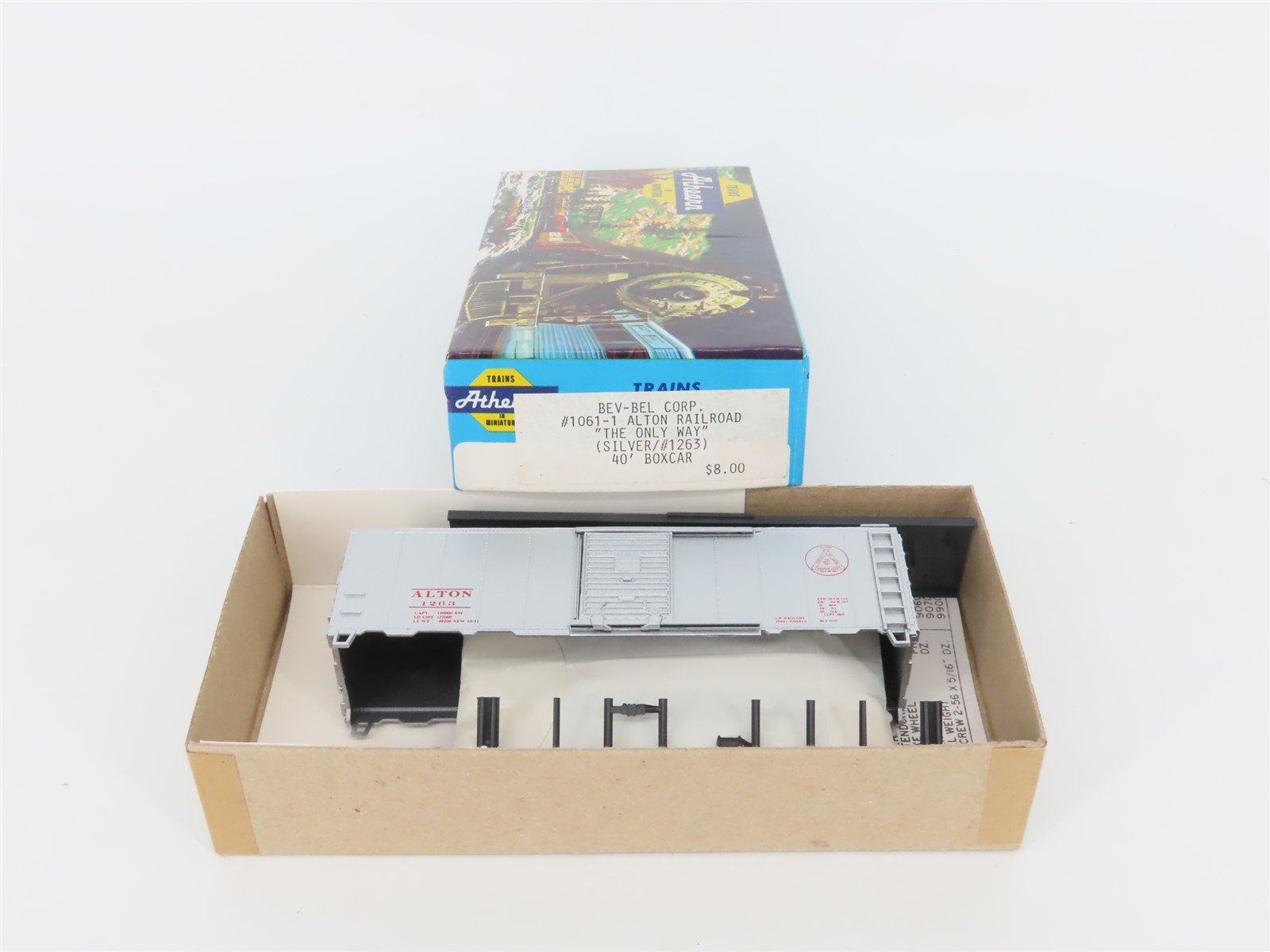 HO Athearn Bev-Bel Kit #1061-1 ALTON Railroad 40' Single Door Box Car #1263