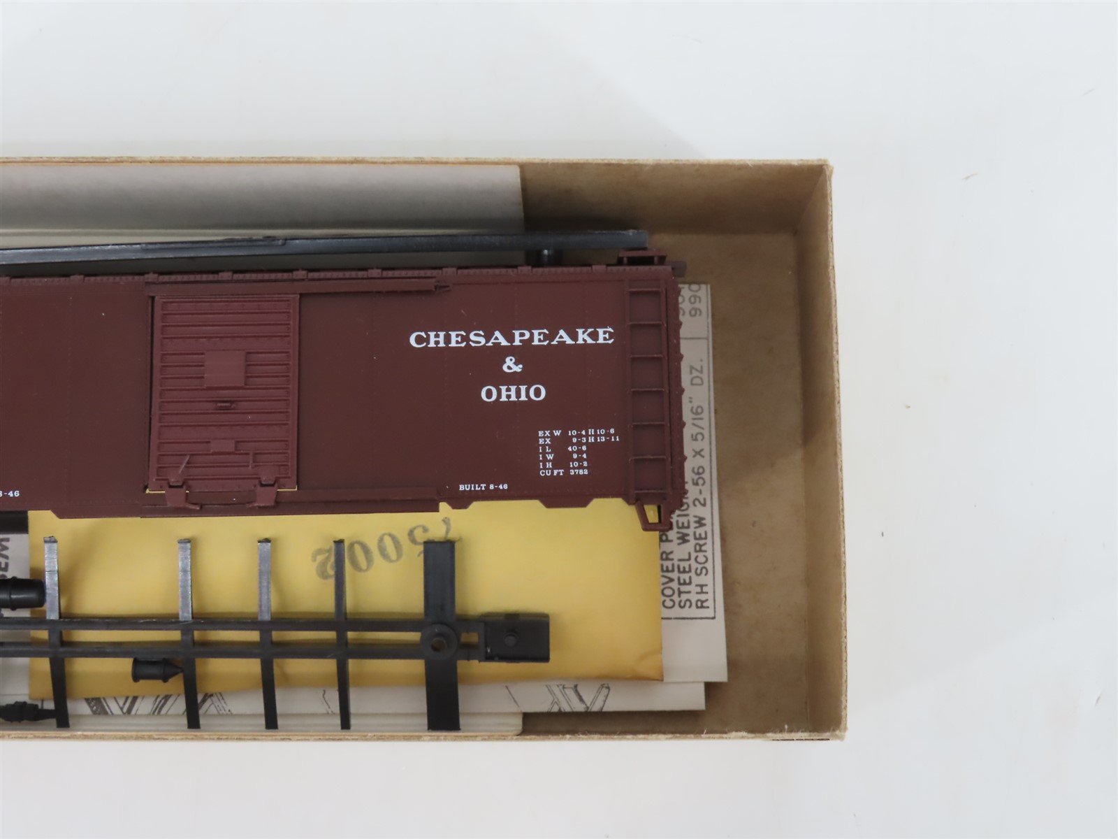 HO Scale Athearn Bev-Bel Kit #1028-1 C&O Chesapeake & Ohio 40' Box Car #3480